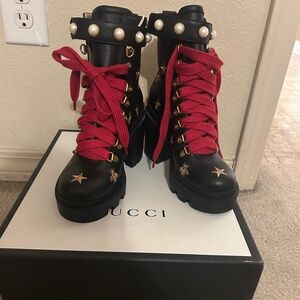 Gucci Leather Combat Boots